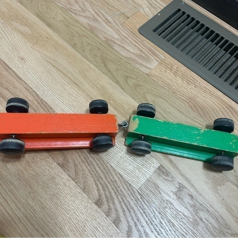 Vintage Playskool Wood Pull Train Caboose Engine 50s 60s Children Kids Toy